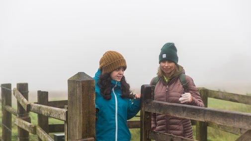 Visitors walking on an autumn day at Divis and the Black Mountain, near Belfast, County Antrim